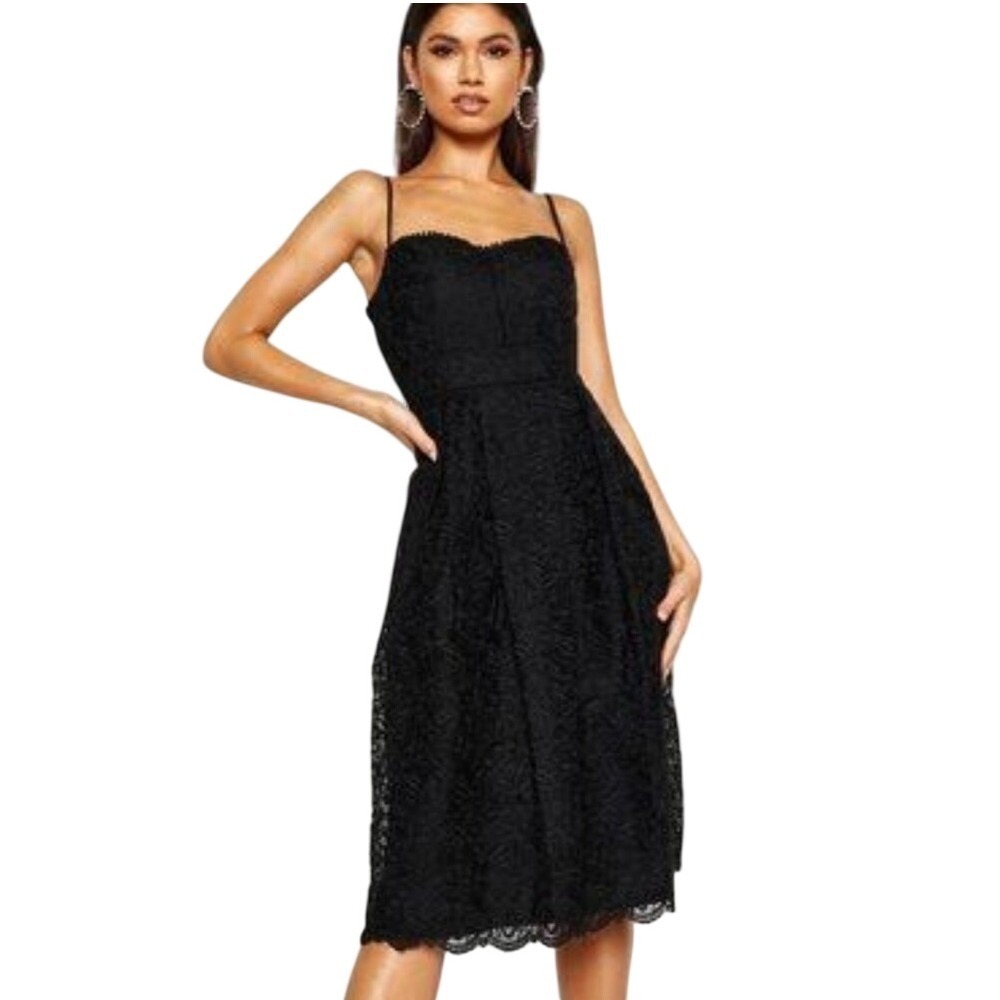 Boohoo women's Black ‎ halter dress size 12